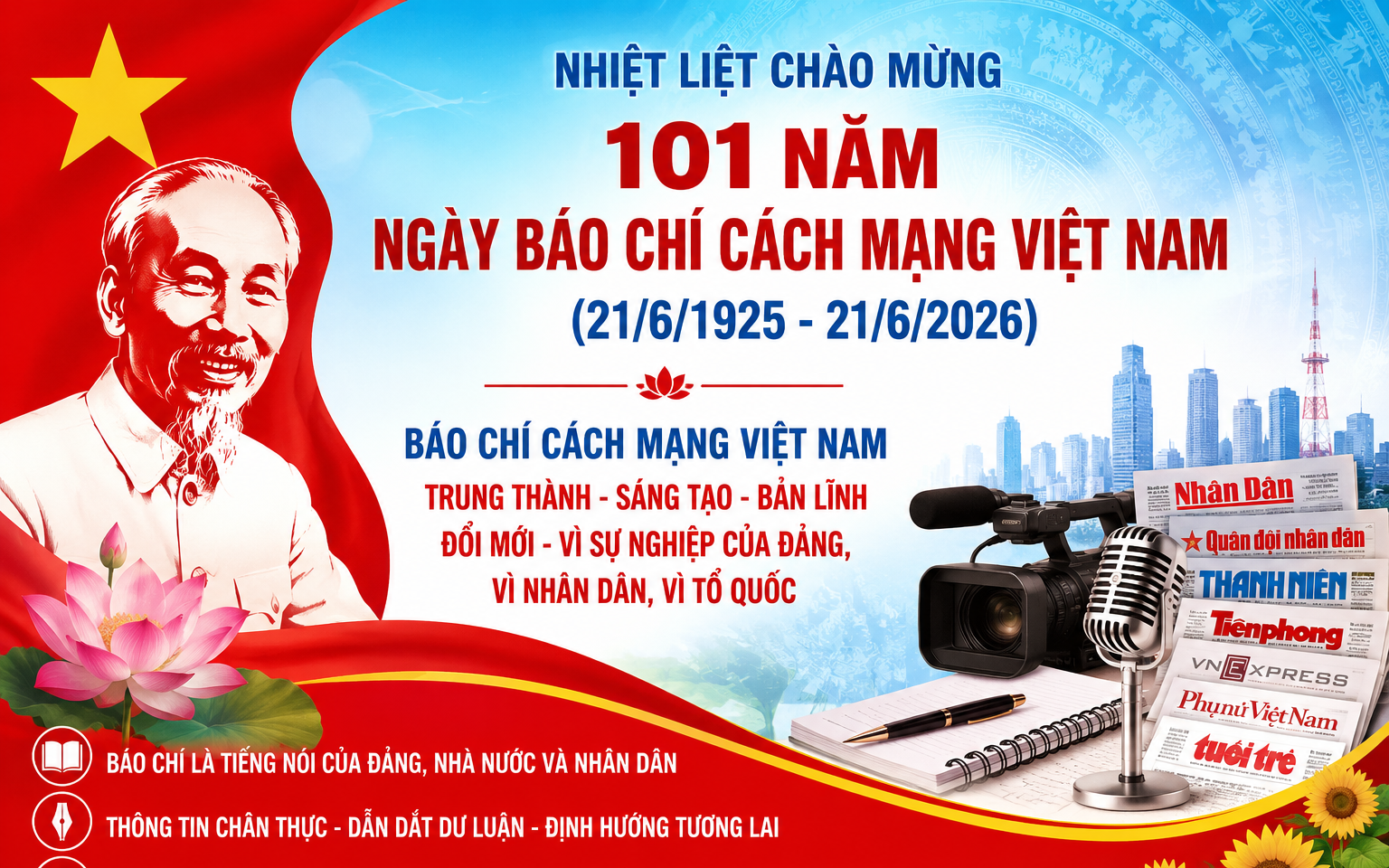 CHÀO MỪNG KỶ NIỆM 101 NĂM NGÀY BÁO CHÍ CÁCH MẠNG VIỆT NAM (21/6/1925 - 21/6/2026)