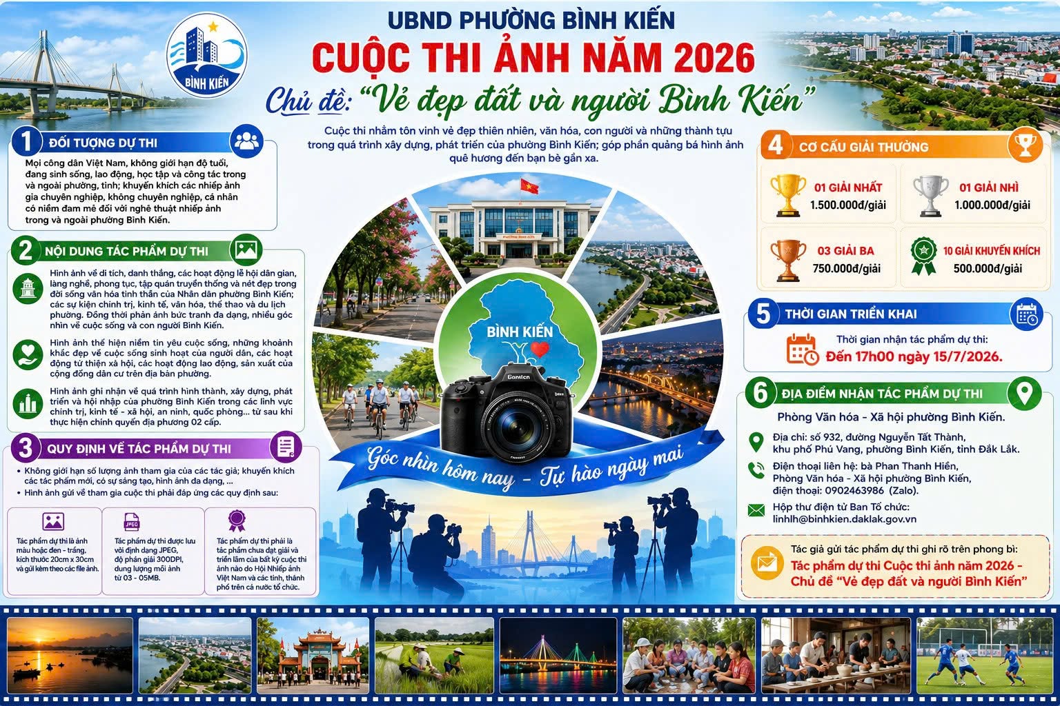 Kế hoạch tổ chức Cuộc thi ảnh năm 2026 - Chủ đề: “Vẻ đẹp đất và người Bình Kiến”