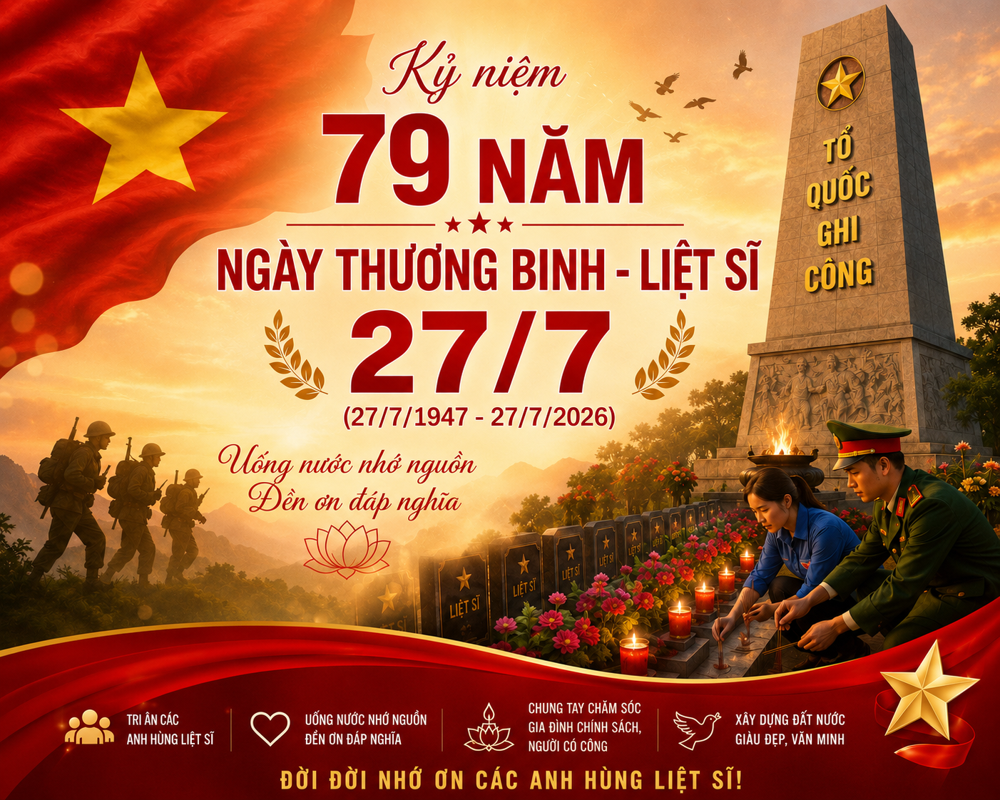 CHÀO MỪNG KỶ NIỆM 79 NĂM NGÀY THƯƠNG BINH - LIỆT SĨ (27/7/1947 - 27/7/2026)