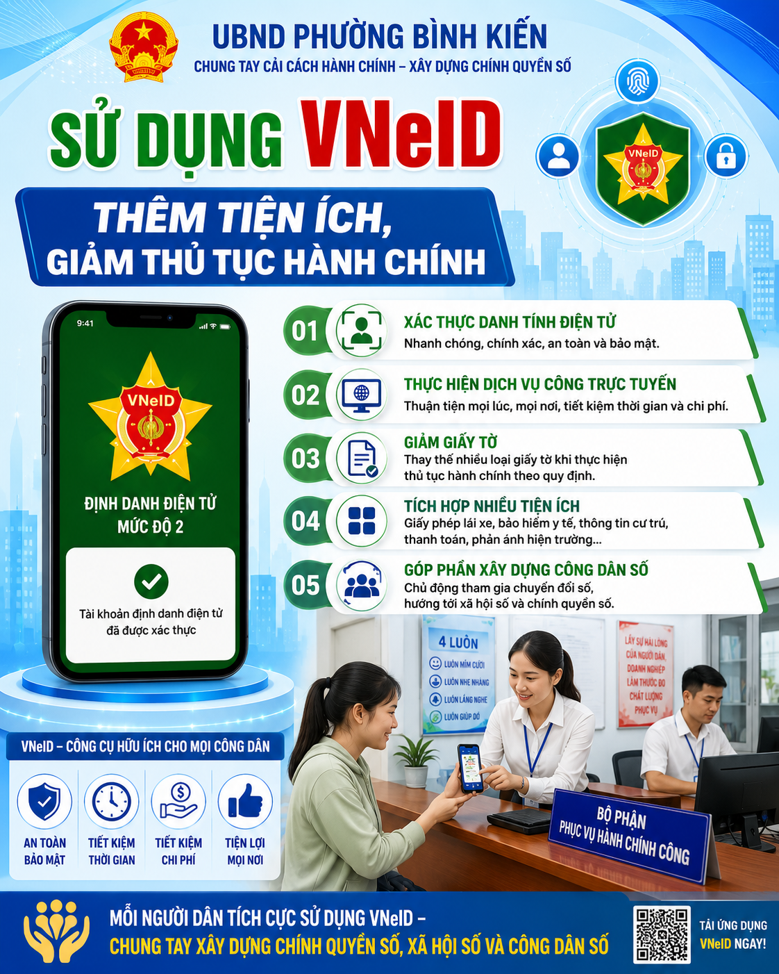 SỬ DỤNG VNeID – THÊM TIỆN ÍCH, GIẢM THỦ TỤC HÀNH CHÍNH