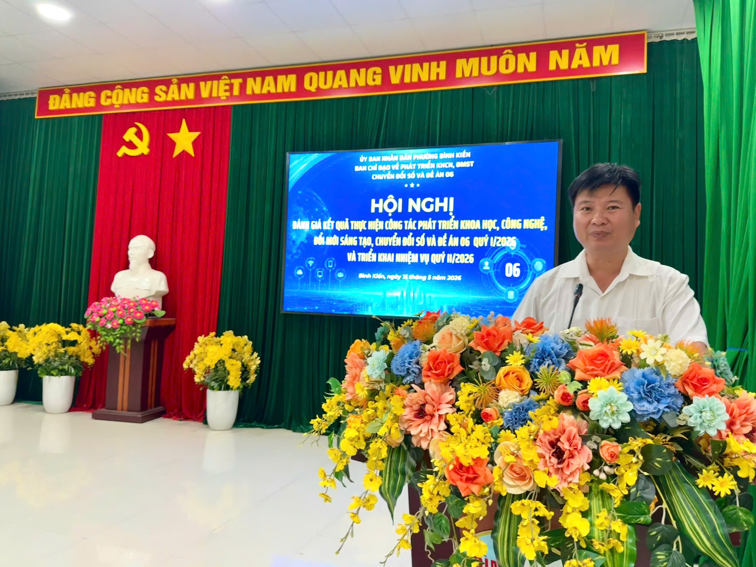 HỘI NGHỊ BAN CHỈ ĐẠO CHUYỂN ĐỔI SỐ VÀ ĐỀ ÁN 06 PHƯỜNG BÌNH KIẾN QUÝ I NĂM 2026
