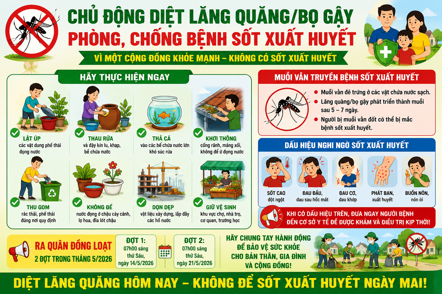 DIỆT BỌ GẬY/LĂNG QUĂNG PHÒNG, CHỐNG BỆNH SỐT XUẤT HUYẾT TRÊN ĐỊA BÀN PHƯỜNG BÌNH KIẾN THÁNG 5 NĂM 2026