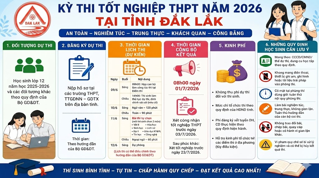 KỲ THI TỐT NGHIỆP THPT NĂM 2026 VÀ NHỮNG ĐIỀU CẦN BIẾT