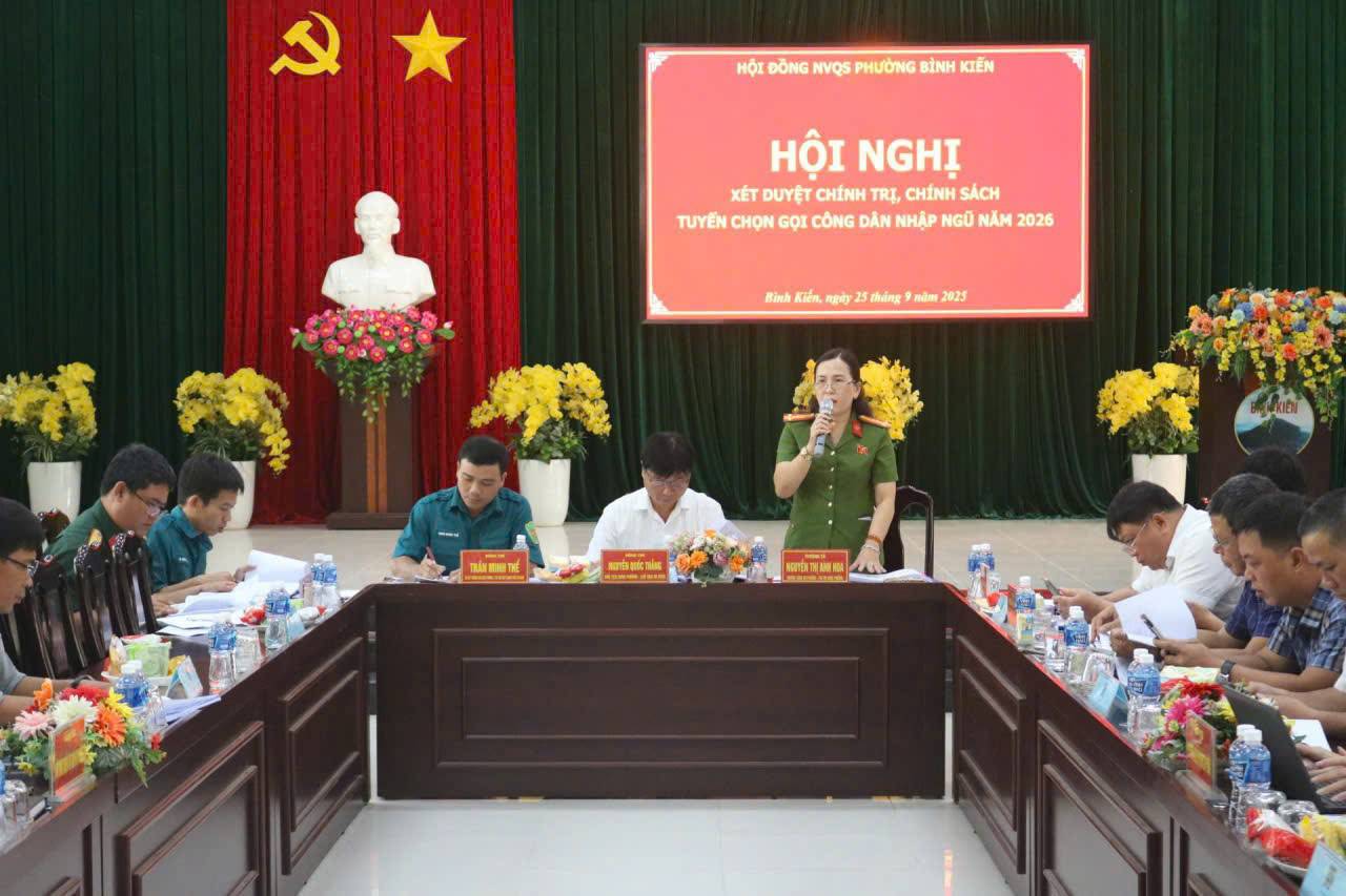 PHƯỜNG BÌNH KIẾN: XÉT DUYỆT CHÍNH TRỊ, CHÍNH SÁCH CÔNG DÂN TRONG ĐỘ TUỔI SẴN SÀNG NHẬP NGŨ NĂM 2026
